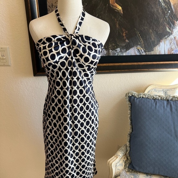 Laundry By Shelli Segal Dresses & Skirts - NWT Laundry by Shellie Siegel Blue Silk Halter Dress Bow Tie in Back Sz 10
